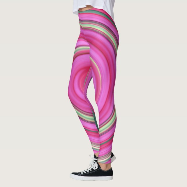 Pink and green spiral leggings (Left)
