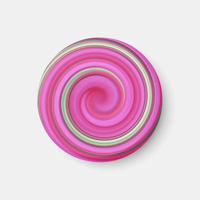 Pink and green spiral magnet (Front)