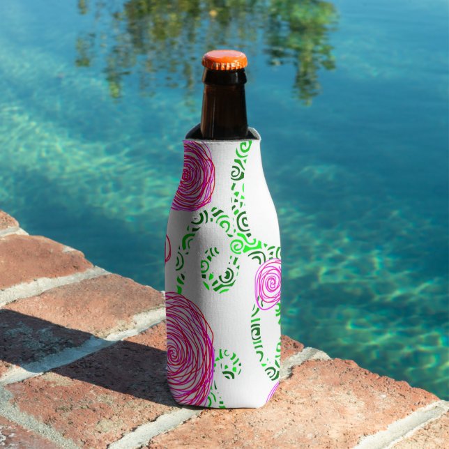 Pink and Green Spring Flowers Bottle Cooler (In Situ Pool)