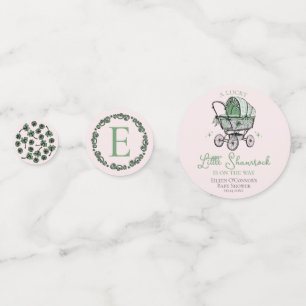 Pink and Green St Patricks Baby Shower Table Confetti