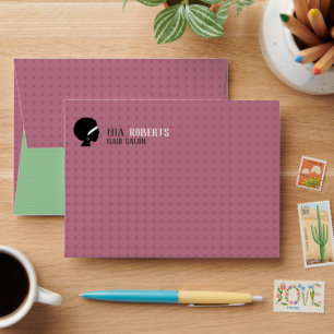 Pink and green stars colour block  envelope