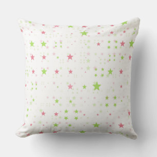 Pink and Green Stars Cushion