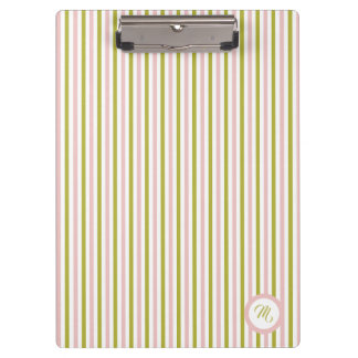 Pink and green stripe clip board