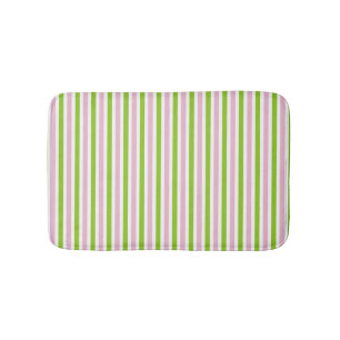 Pink and green striped pattern spring colours bath mat