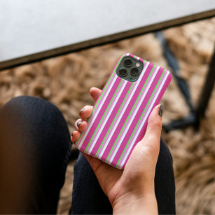 Pink and Green Stripes Case-Mate iPhone 14 Pro Max Case