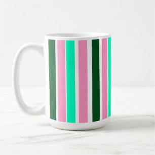 Pink and Green Stripes  Coffee Mug