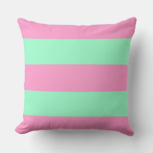 Pink and Green Stripes Cushion