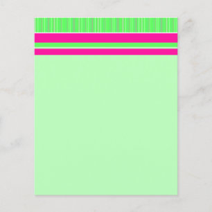 Pink and Green Stripes Stationery Flyer