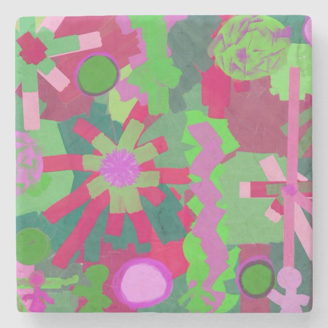 Pink and Green Theme Coaster (Front)