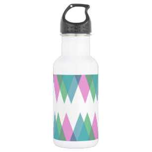 Pink and green triangles 532 ml water bottle