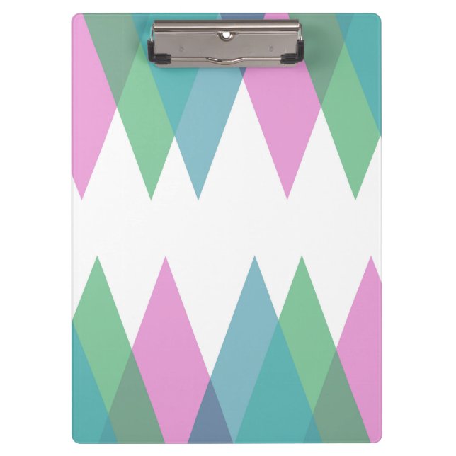 Pink and green triangles clipboard (Front)