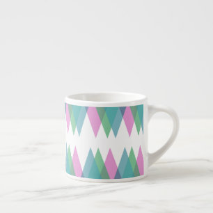Pink and green triangles espresso cup