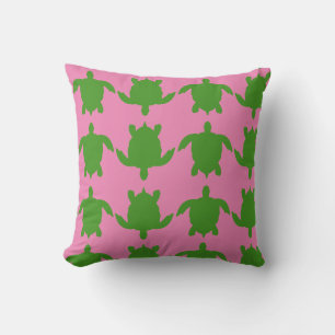 Pink and Green Turtle Cushion