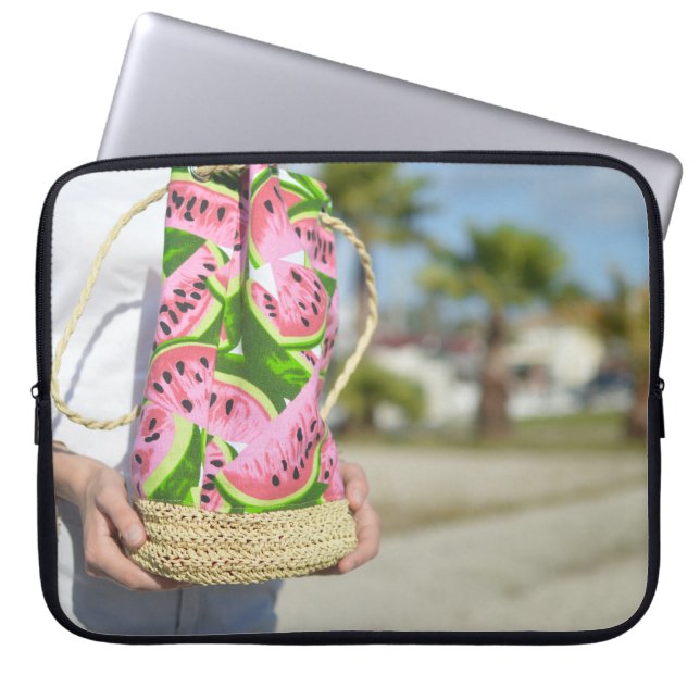 Pink and green water melon-printed bag (Front)