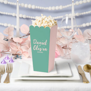 Pink and Green Wavy Wedding Favour Box