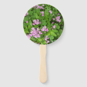 Pink and green wild flower design on a program fan