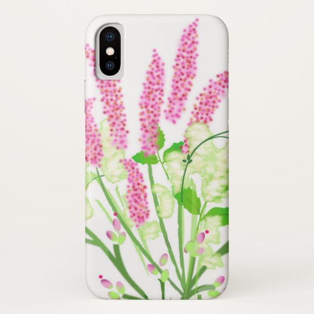 Pink and Green Wildflowers iPhone / iPad case (Back)