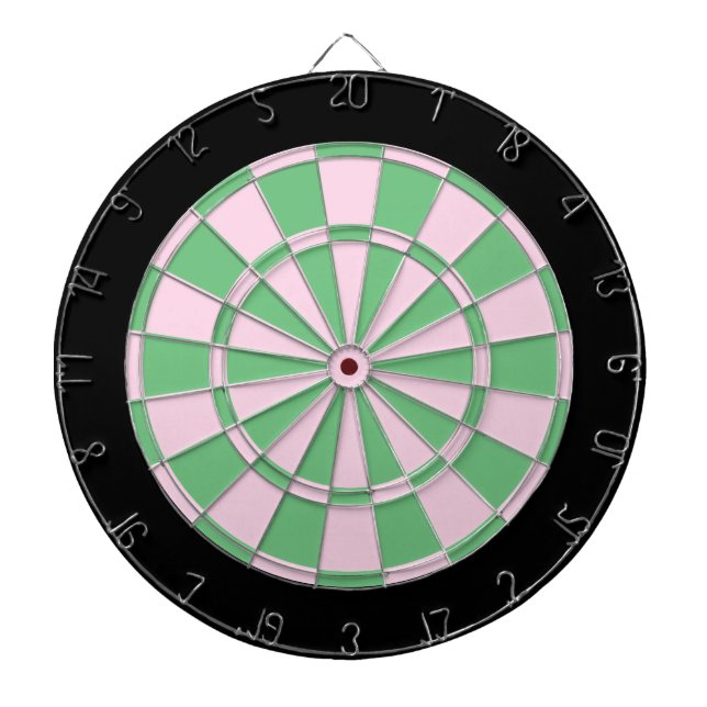 Pink And Green With Black Border Dartboard (Front)