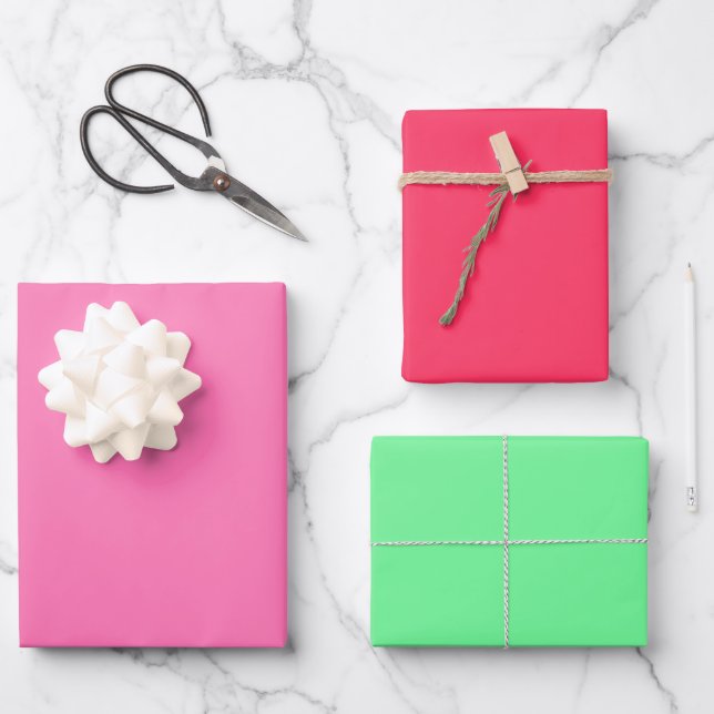 pink and Green Wrapping Paper Sheet (Front)
