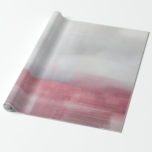 Pink and Grey Abstract Art Painting. Modern artpai Wrapping Paper