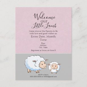 Pink and Grey Baby Girl Shower Invitations