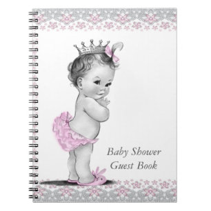 Pink and Grey Baby Shower Guest Book