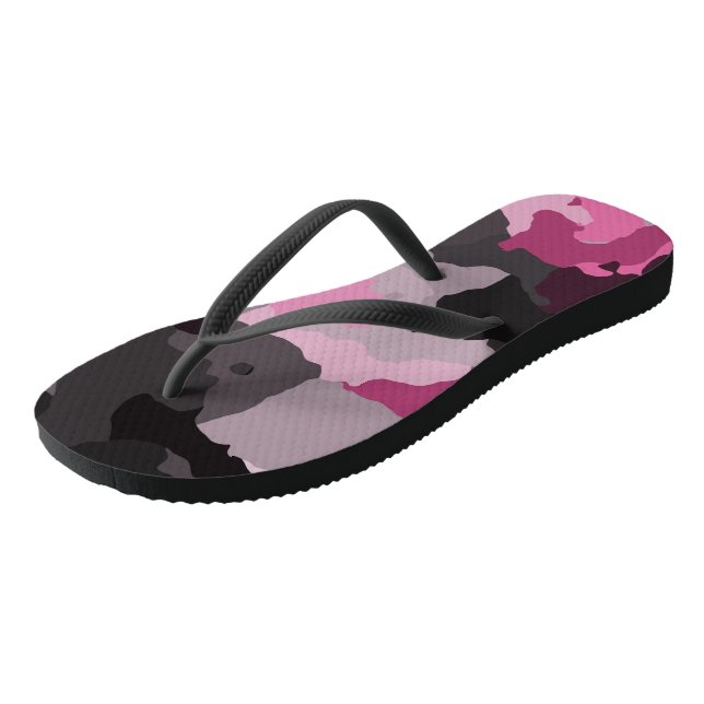 pink and grey camo thongs (Angled)