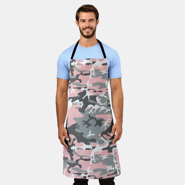 Pink and Grey Camouflage, Military, Army Apron (Worn)