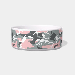 Pink and Grey Camouflage, Military, Army Bowl
