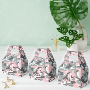 Pink and Grey Camouflage, Military, Army Favour Box