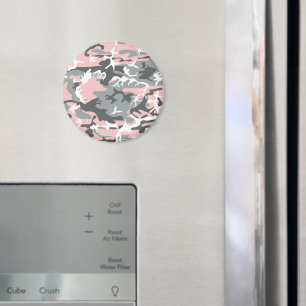 Pink and Grey Camouflage, Military, Army Magnet