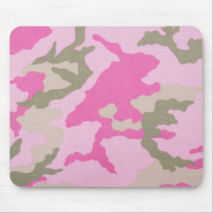 Pink and Grey Camouflage, Military, Army Mouse Pad