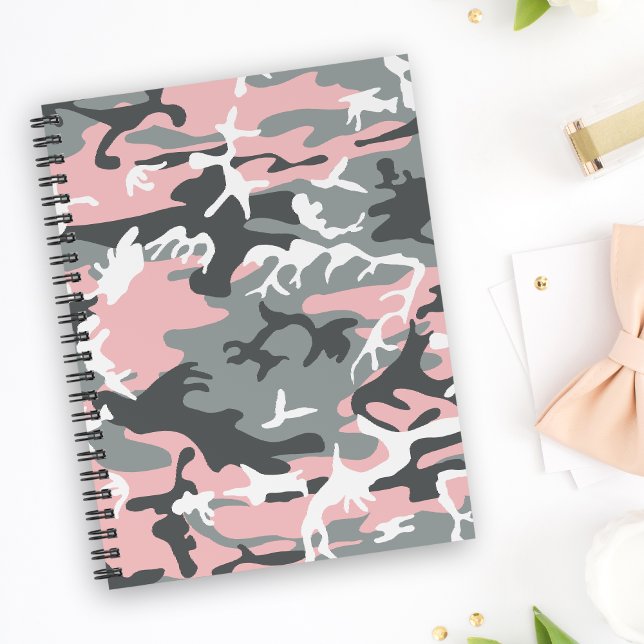 Pink and Grey Camouflage, Military, Army Notebook (Creator Uploaded)