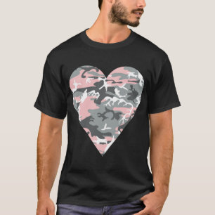 Pink and Grey Camouflage, Military, Army T-Shirt