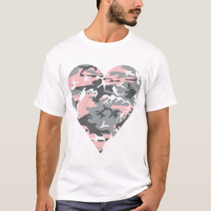 Pink and Grey Camouflage, Military, Army T-Shirt