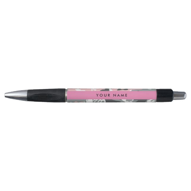 Pink and Grey Camouflage Your name Personalise (Front)
