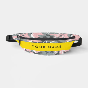 Pink and Grey Camouflage Your name Personalise Bum Bags
