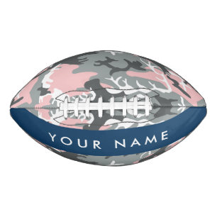 Pink and Grey Camouflage Your name Personalise Football