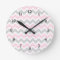 Pink and grey chevron baby girl nursery clock