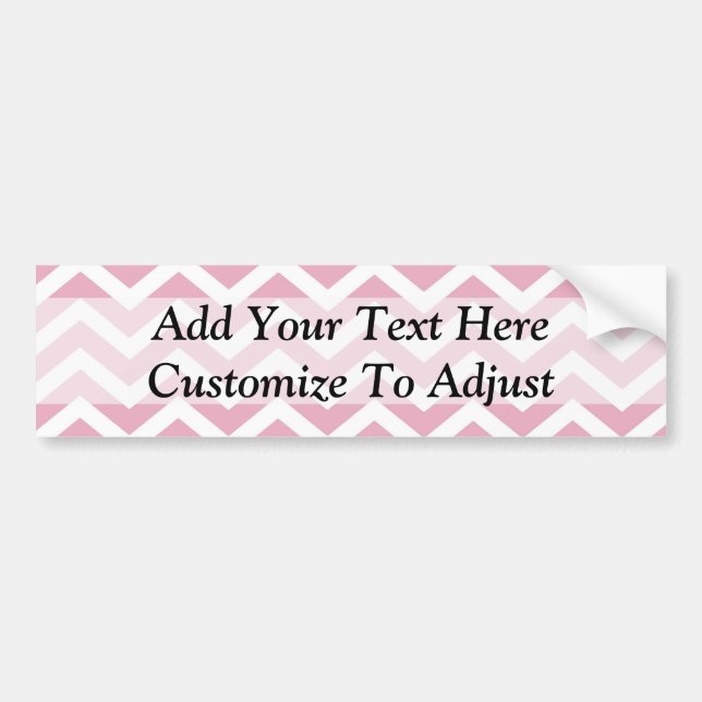 Pink and grey chevron bumper sticker (Front)