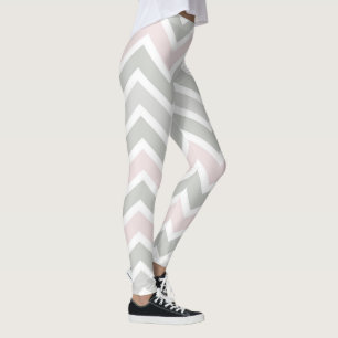 Pink and Grey Chevron Leggings