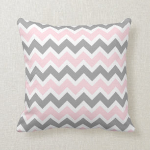 Pink and Grey Chevron modern decor sofa pillow