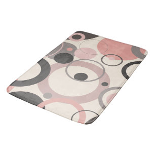 Pink and Grey circles M-century Modern   Bath Mat