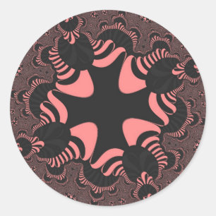 Pink and Grey Cross Classic Round Sticker