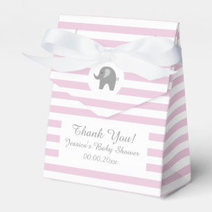 Pink and grey elephant baby shower party favour bo box