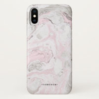 Pink And Grey Faux Marble Modern Personalised