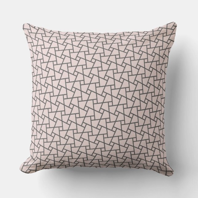 pink and Grey Geometric Cushion (Front)