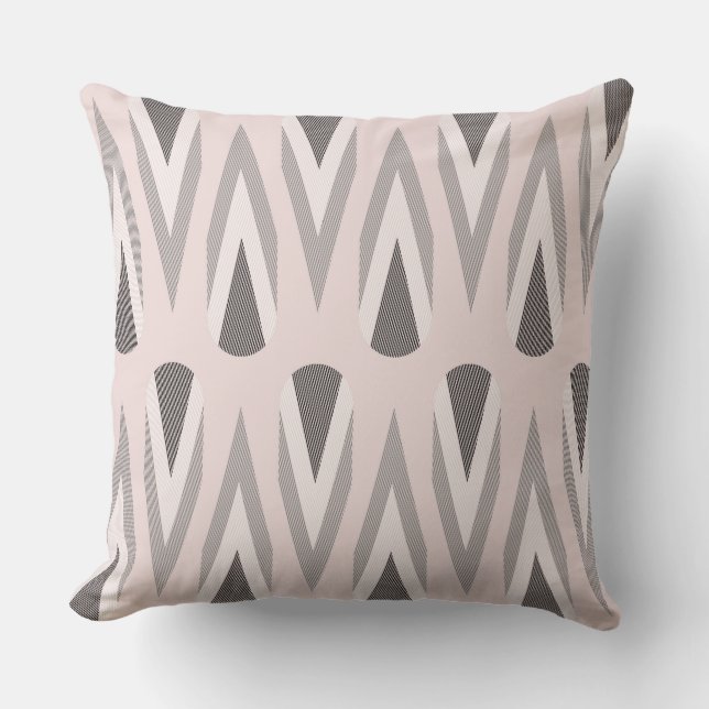 pink and Grey Geometric Cushion (Front)
