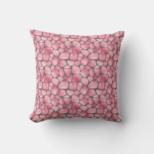 Pink and Grey Giraffe Print Cushion