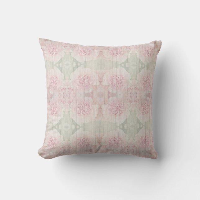 Pink and grey grey Country chic design Cushion (Front)